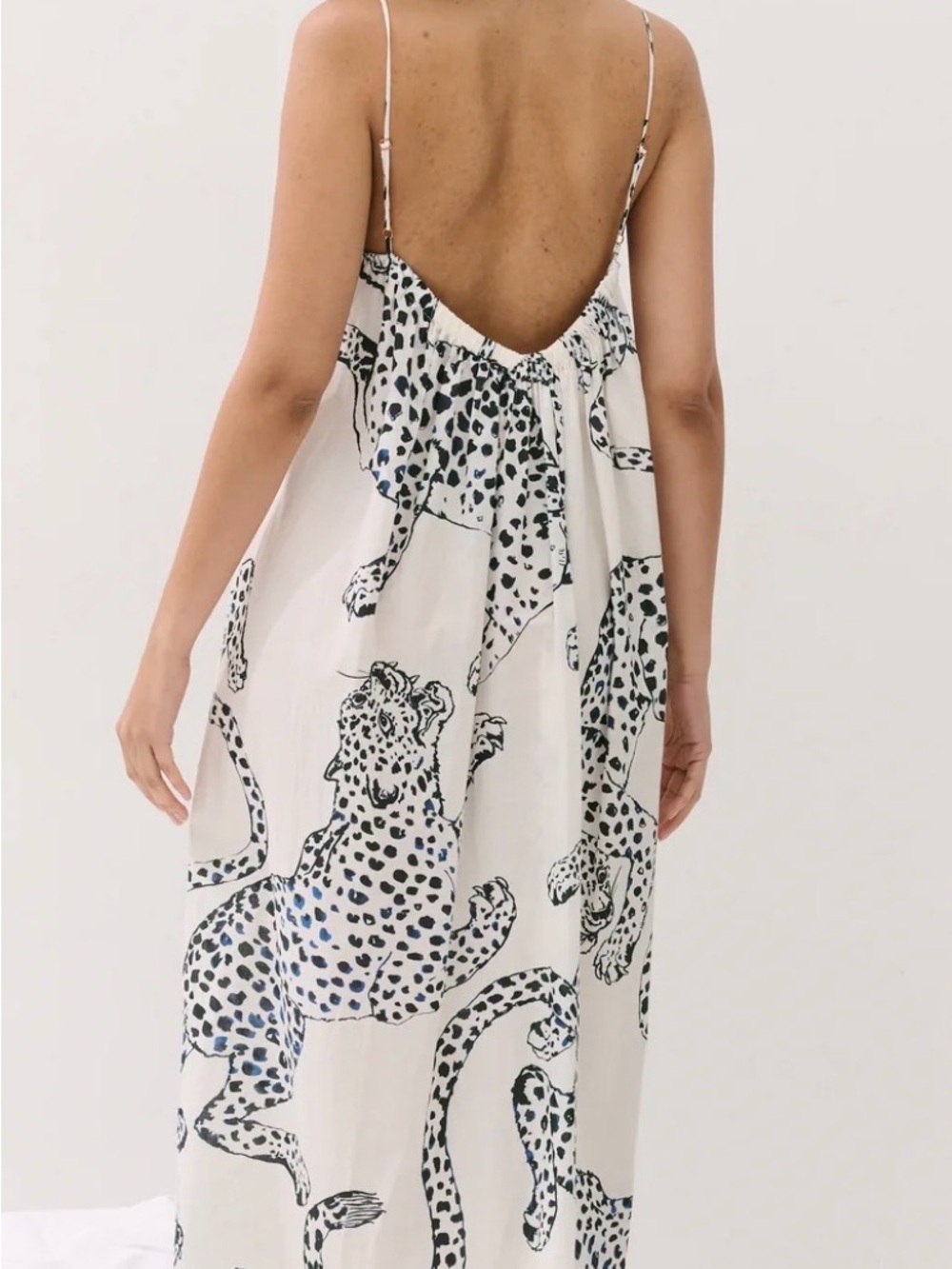 Desmond and Dempsey Slip Maxi Slip Nightie Jaguar Square - Picture 3 of 11